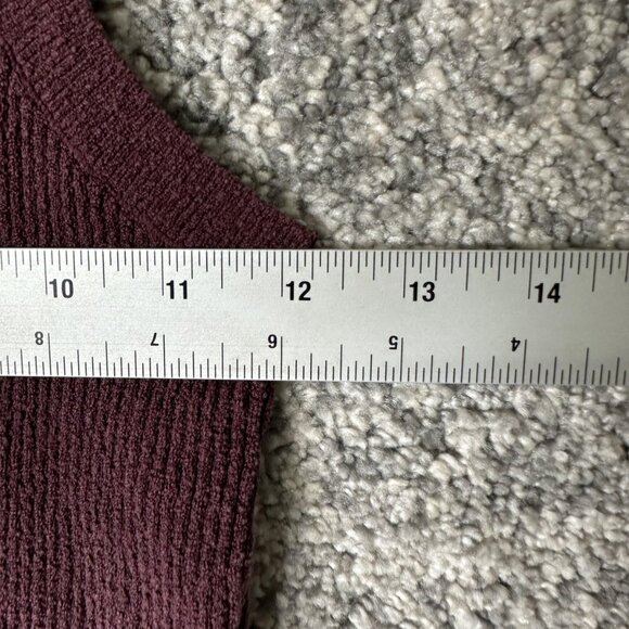 & Other Stories Tank Top Womens Medium Burgundy Ribbed Knit Silk Blend Crop - Picture 3 of 7